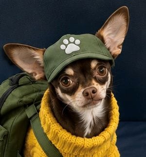chihuahua dressed for school